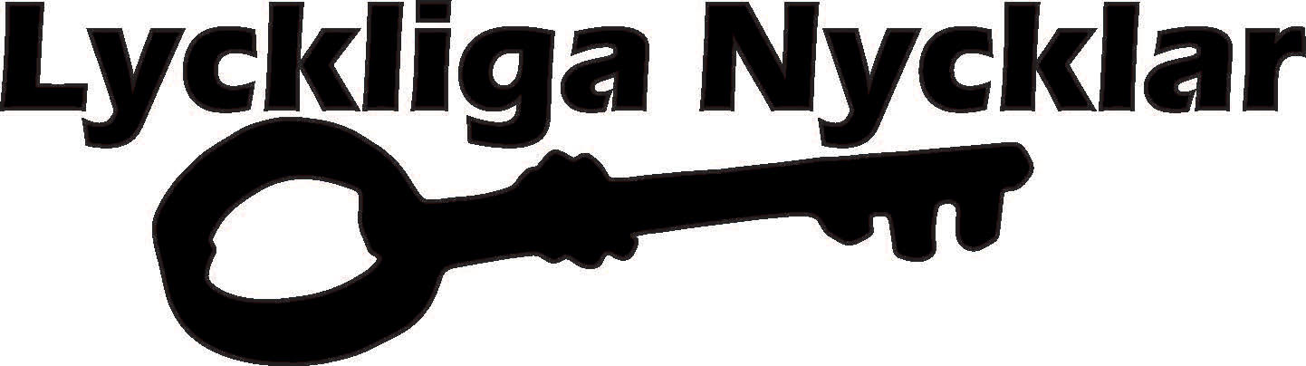 Logga, en stilistisk svart nyckel i smide.